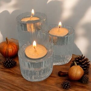 Nybro Sweden Crystal Clear Cluster Iceberg Ice Votive Candle Holder